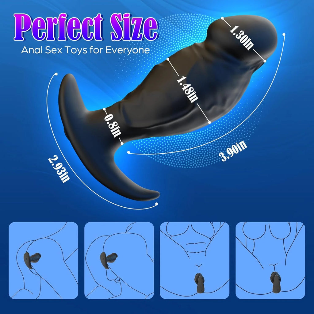 Eterfore Black Anal Plug 360° Rotating Vibrating Dildo