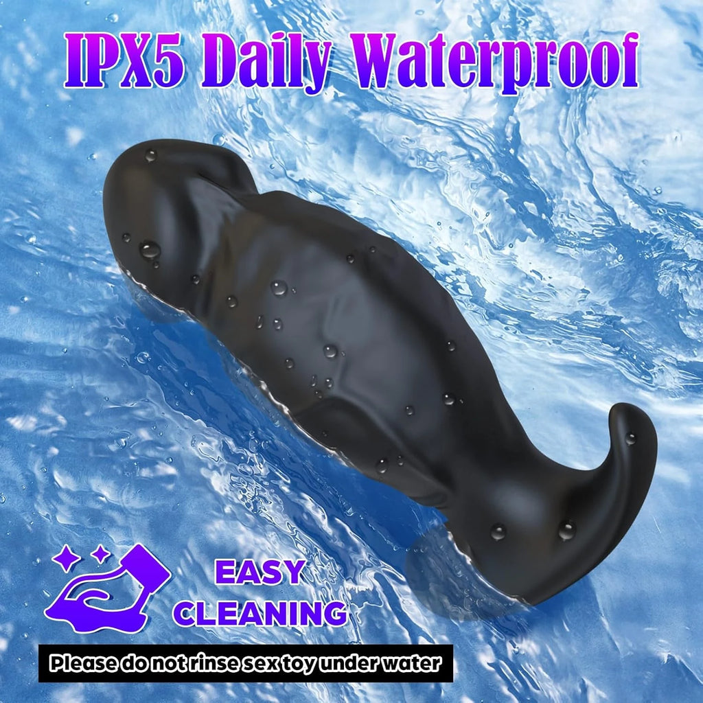 Eterfore Black Anal Plug 360° Rotating Vibrating Dildo