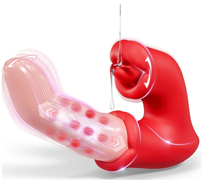 Eterfore Finger‑shaped Vibrator Rose Rabbit G Spot Clit Stimulator