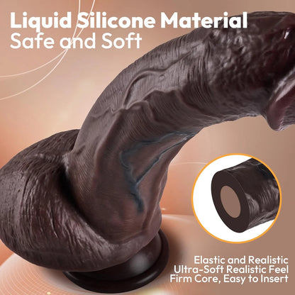 Eterfore Big Black Dildo Lifelike Curved Sex Toy