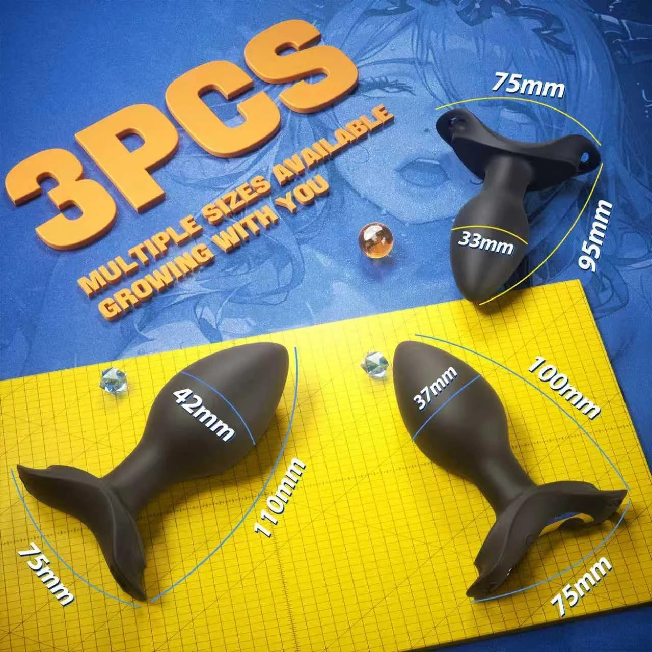 🔥Eterfore 3PCS Rotating Anal Plug Vibrating Butt Plug