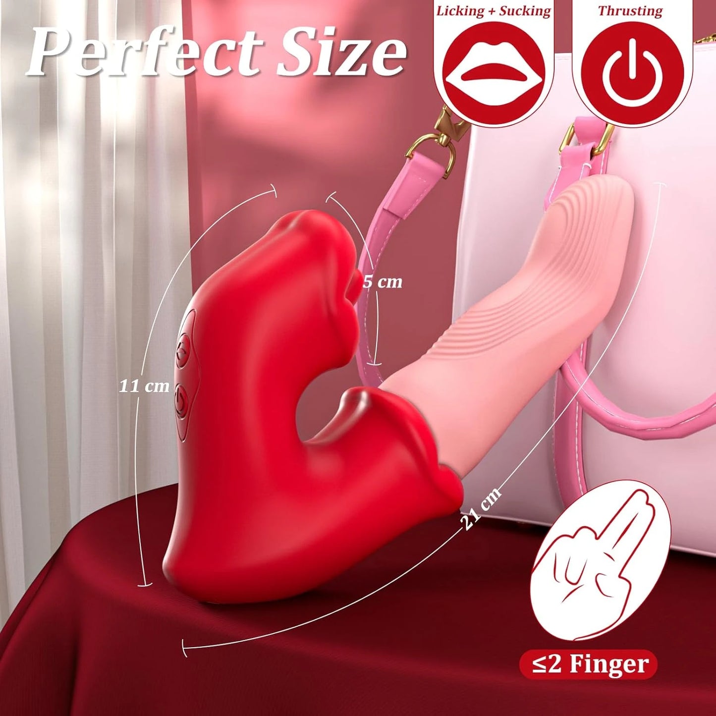 Eterfore Finger‑shaped Vibrator Rose Rabbit G Spot Clit Stimulator