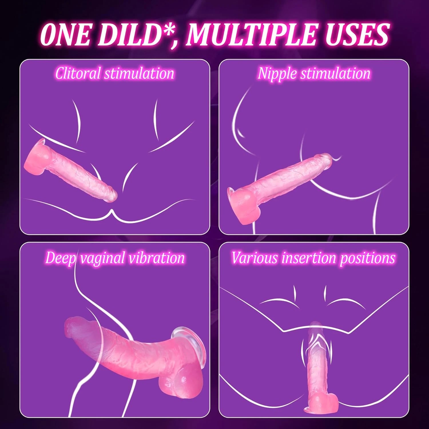 Eterfore 9 Inch Pink Dildo Huge Thick Sex Toys