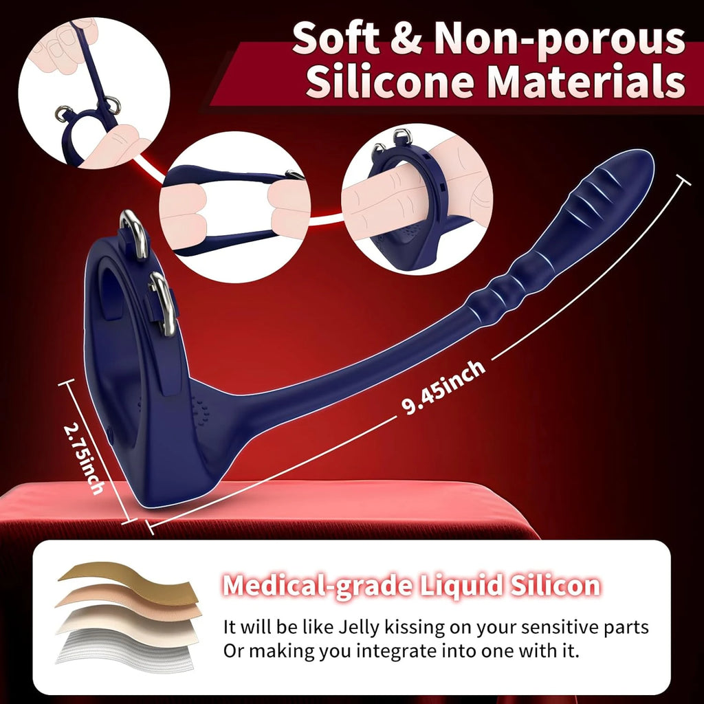 Eterfore Adjustable Butt Plug Prostate Massager Cock Ring