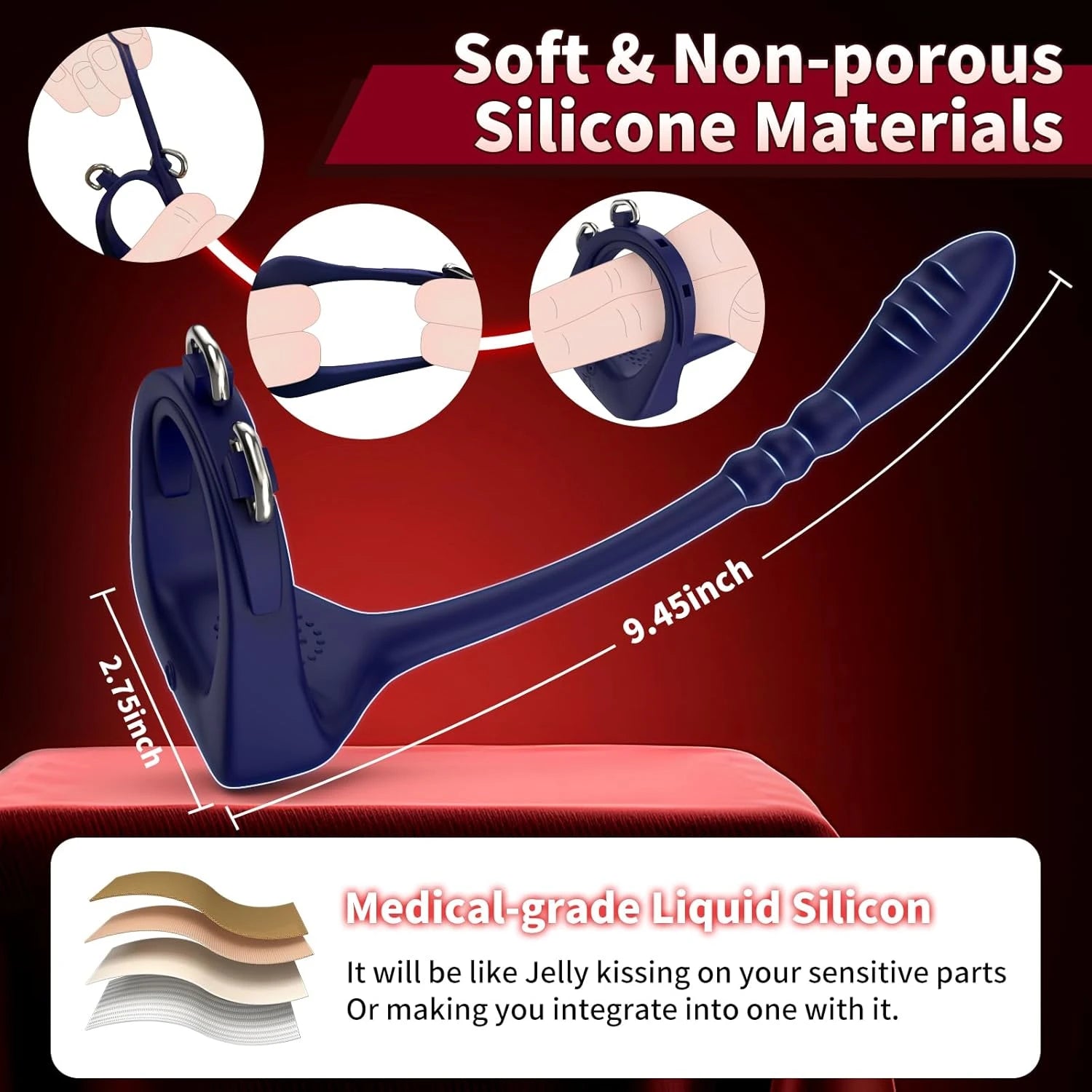 Eterfore Adjustable Butt Plug Prostate Massager Cock Ring