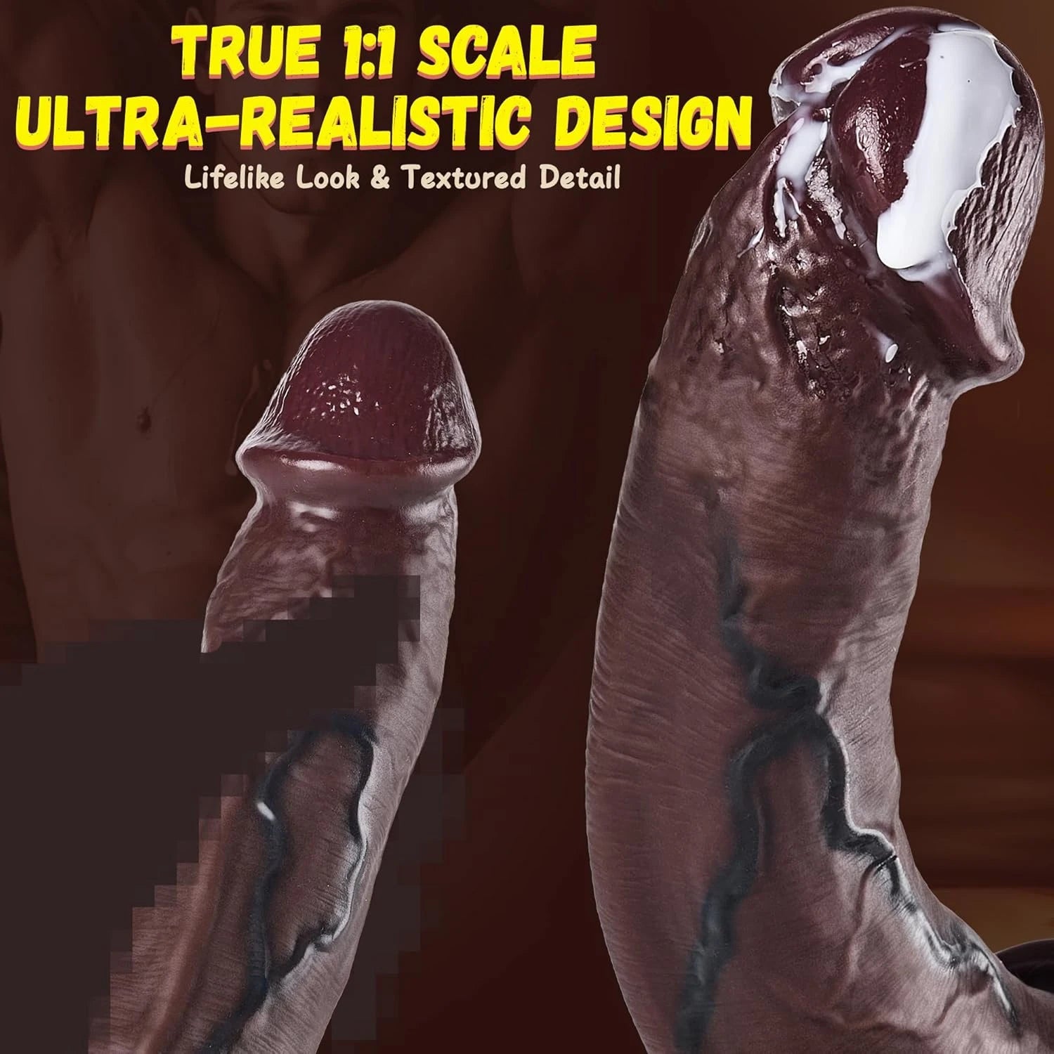 Eterfore Brown Silicone Realistic Dildo with Strong Suction Cup