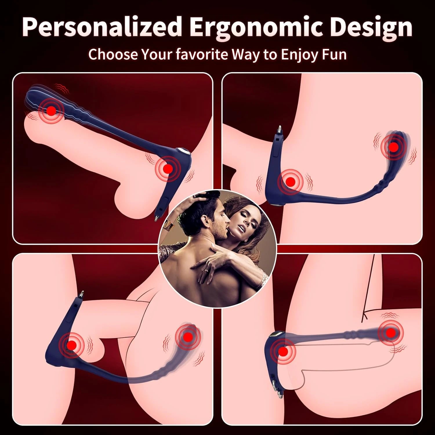 Eterfore Adjustable Butt Plug Prostate Massager Cock Ring