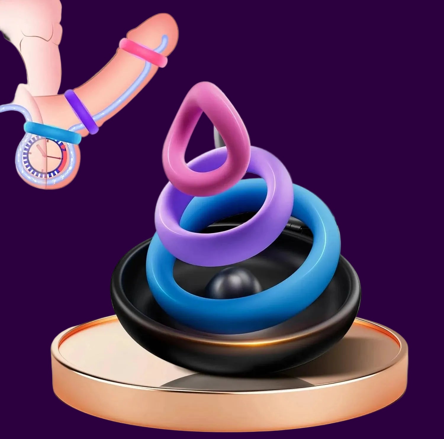 Eterfore Colored High-Tension 3-Piece Cock Ring Set