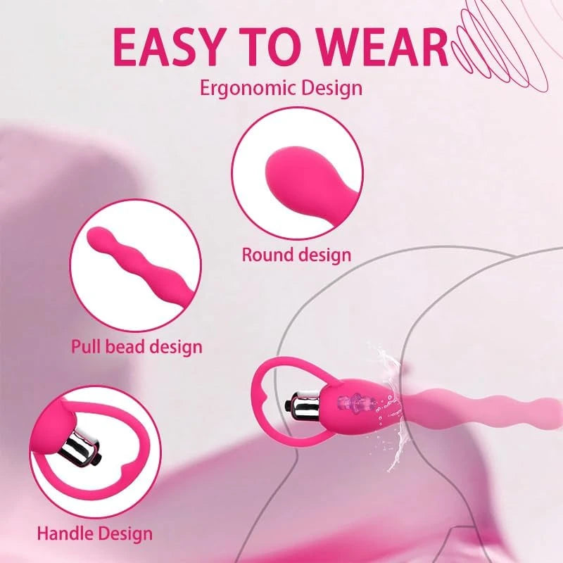 Eterfore Ergonomic Vibrating Anal Beads Plug