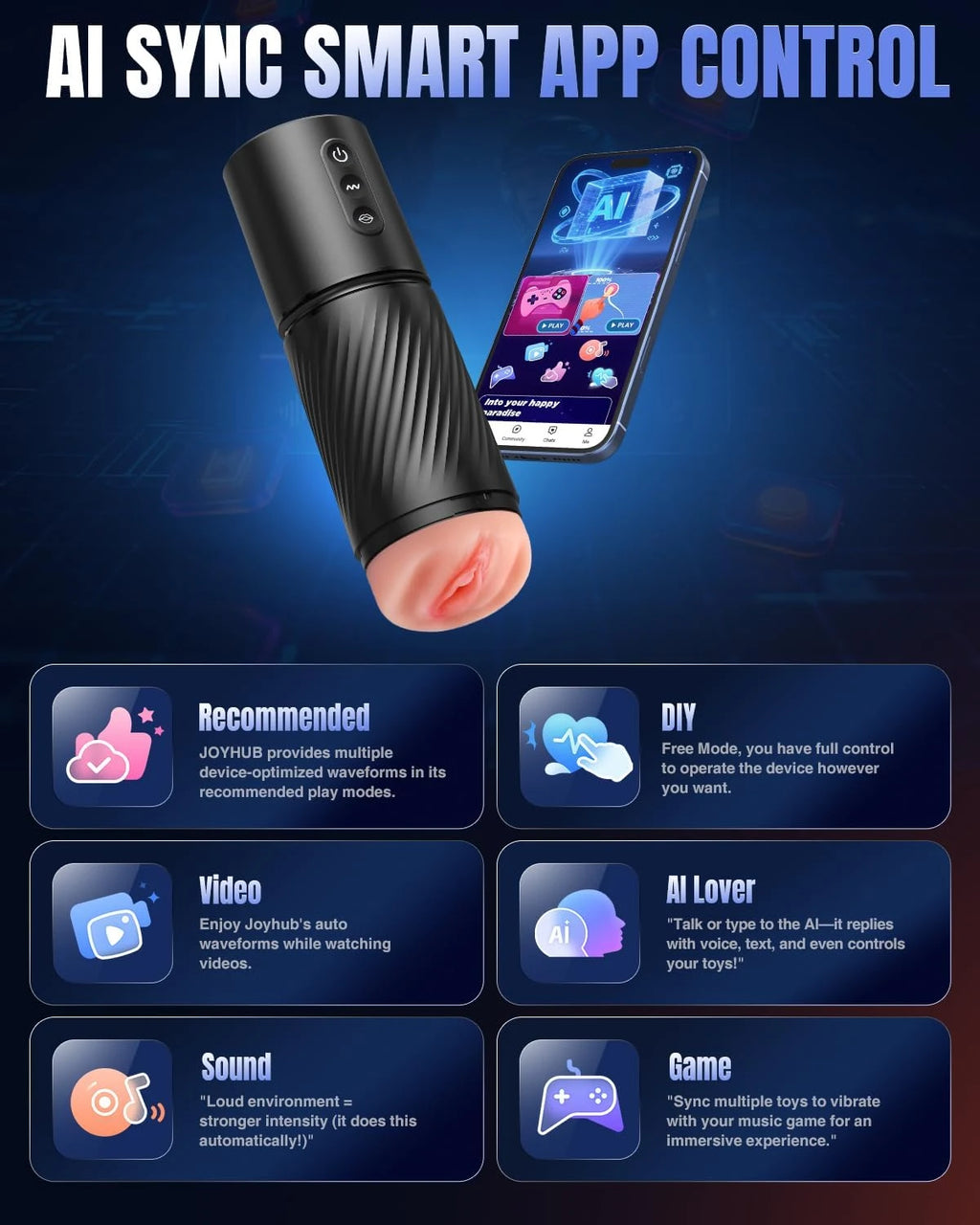 Eterfore AI Sync 3‑Sleeve Stroker Pump