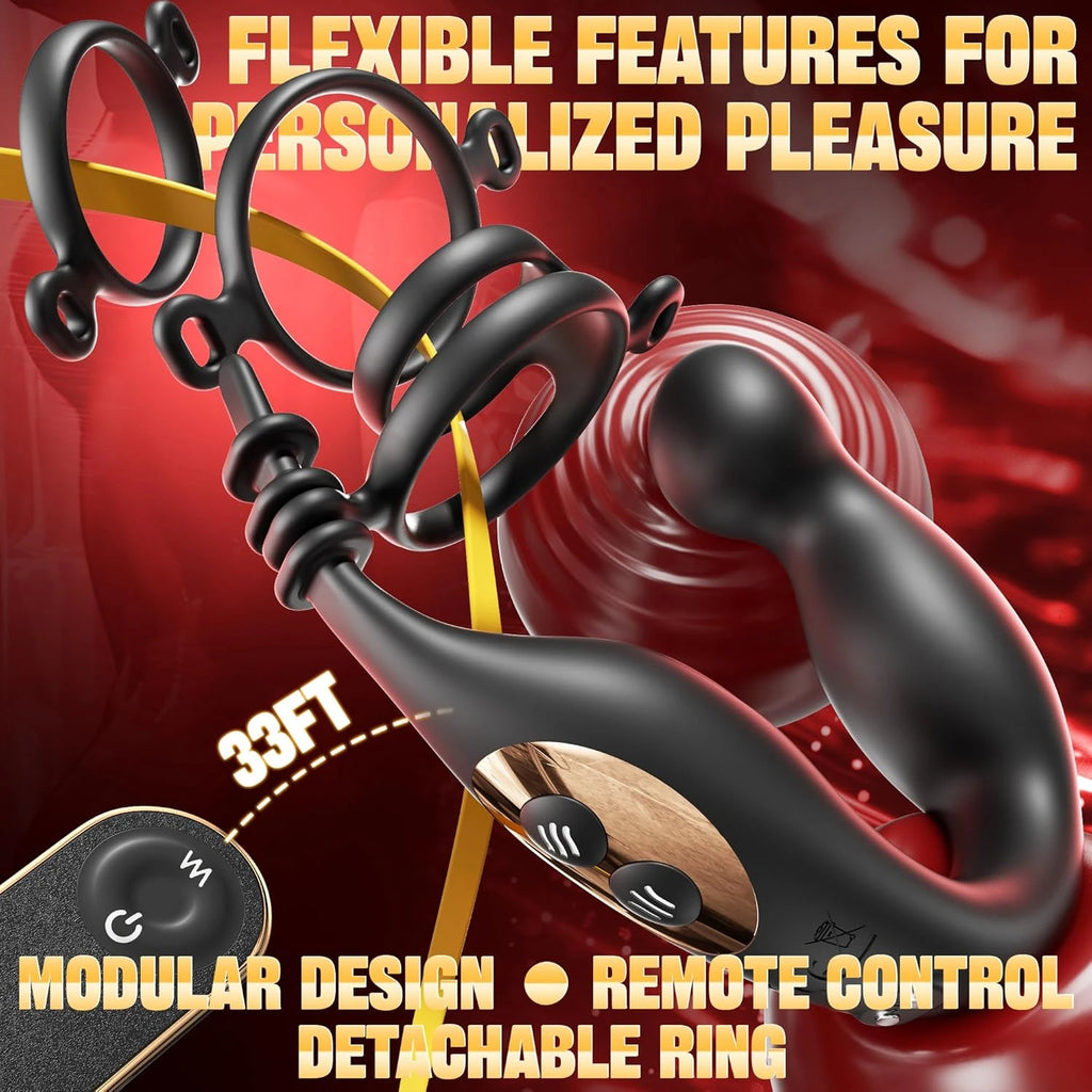 Eterfore Double-Ended Removable Cock Rings Prostate Massager
