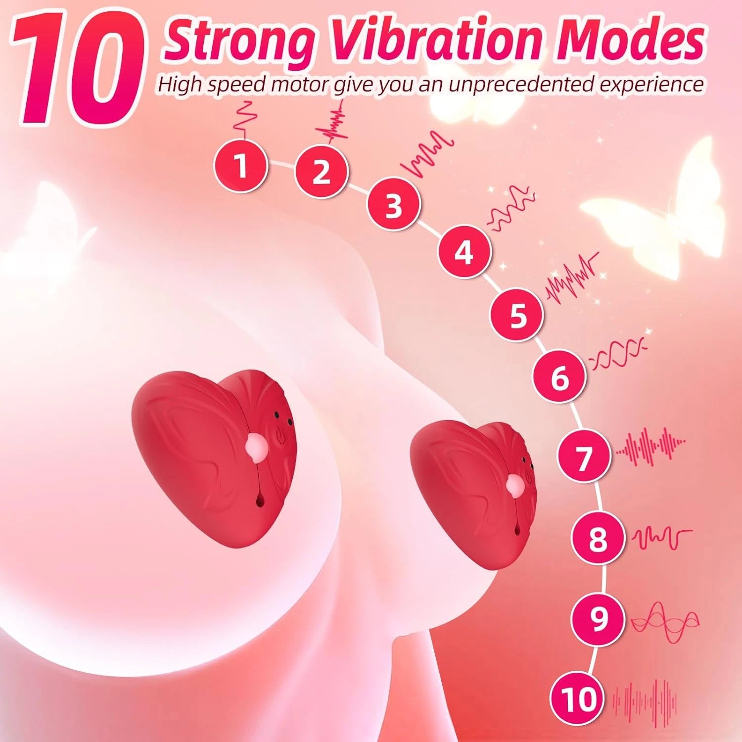 Eterfore Heart‑Shape Vibrating Nipple Clamps