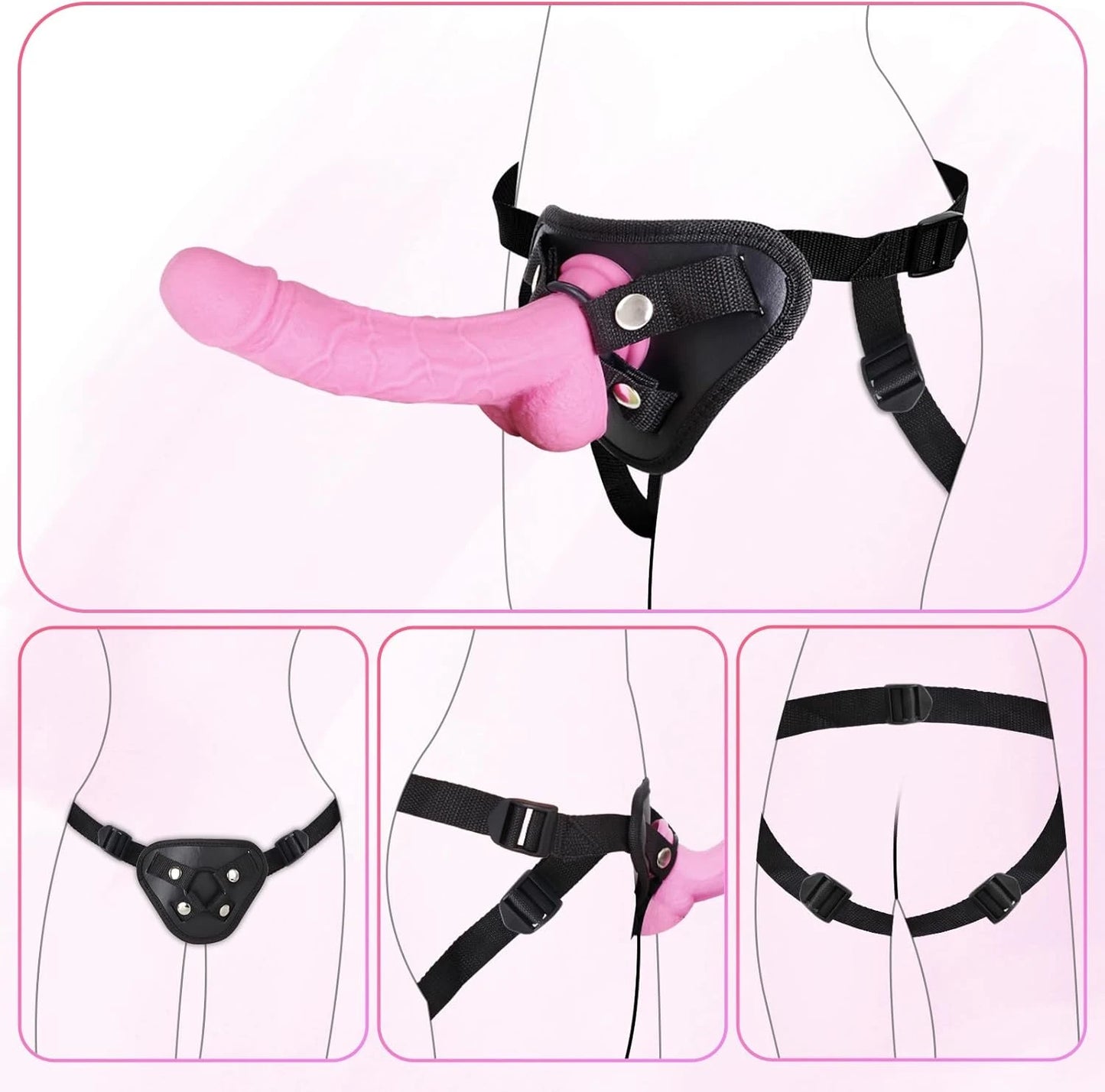Eterfore Pink Silicone Strap On for Couples
