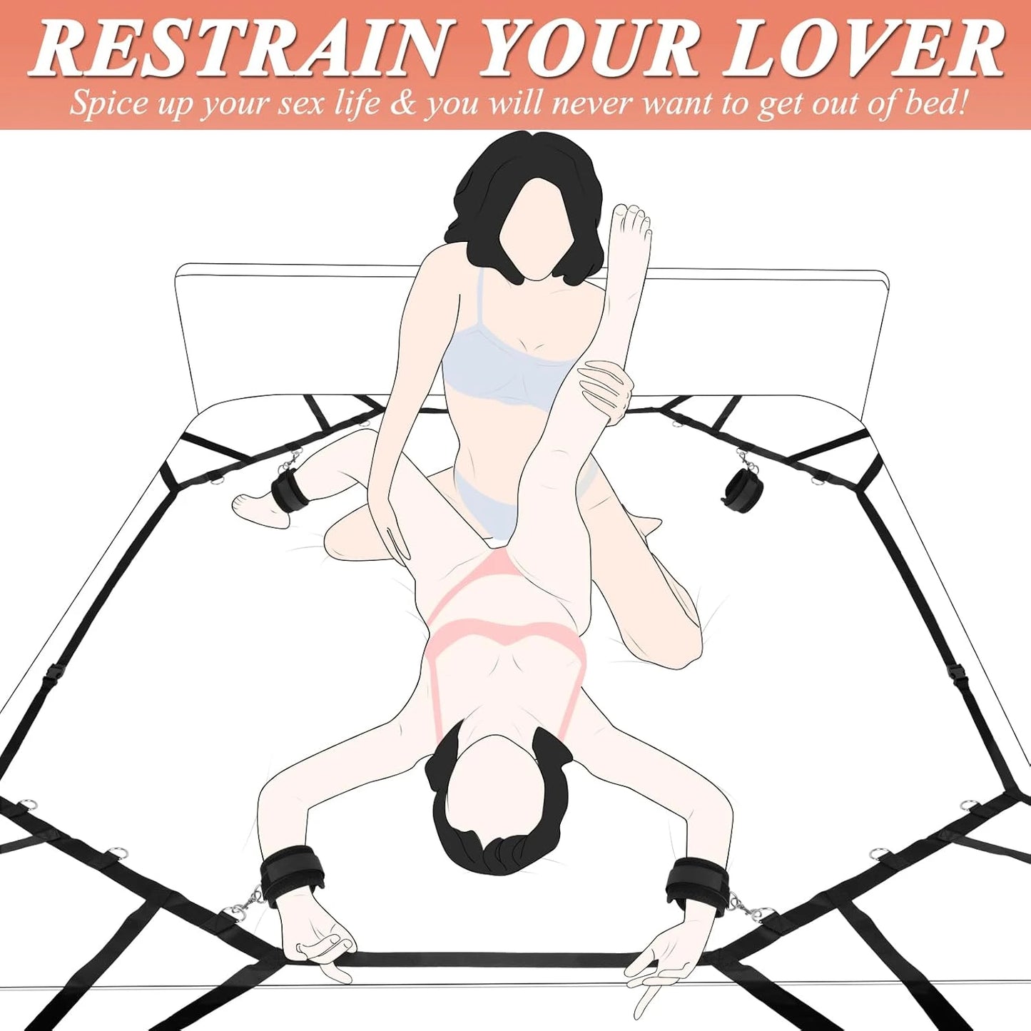 Eterfore Easy-Install Bed Restraints BDSM Set
