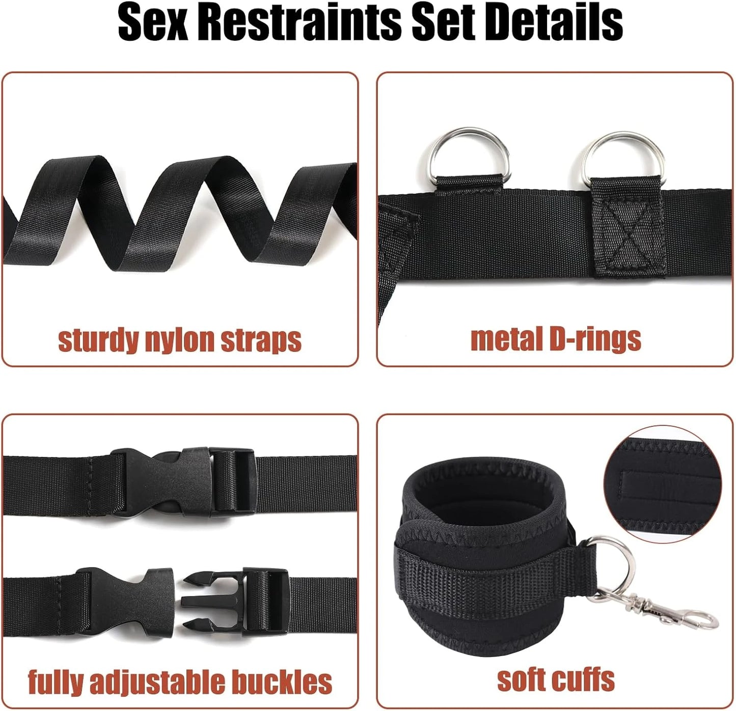 Eterfore Easy-Install Bed Restraints BDSM Set