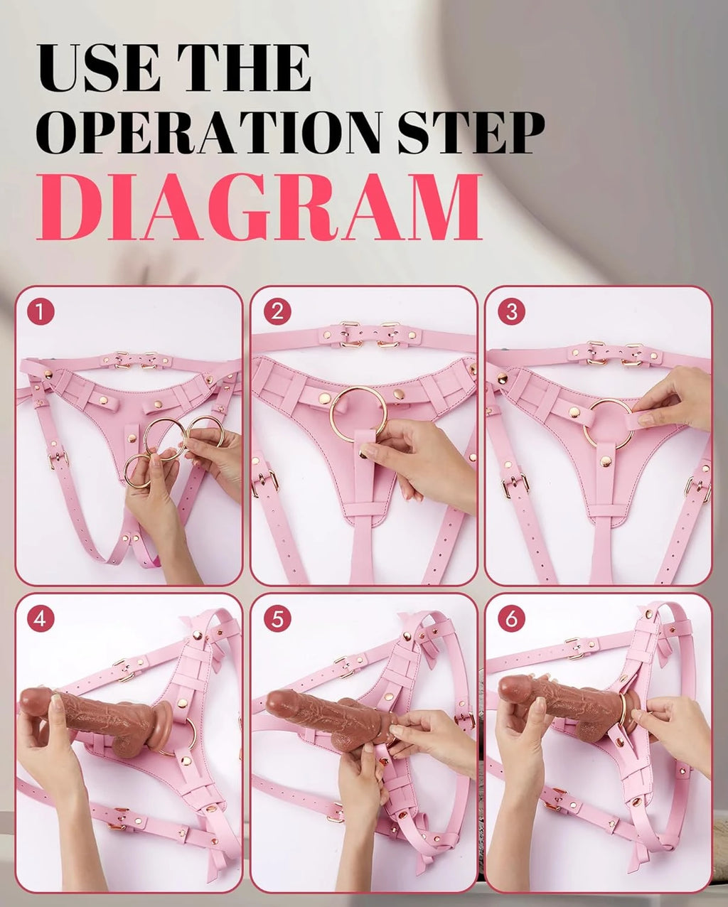 Eterfore Pink Adjustable Strap-On Pegging Harness