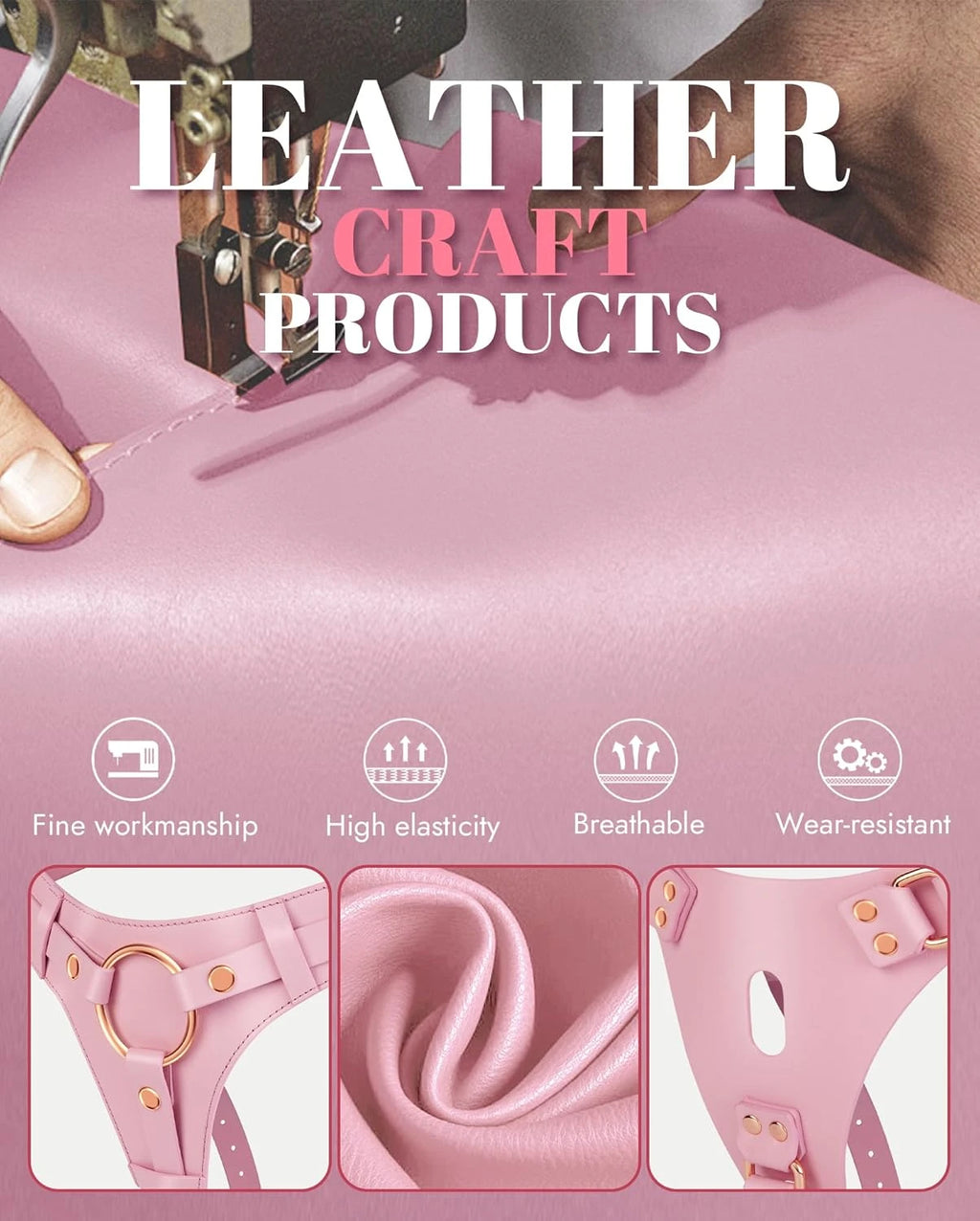 Eterfore Pink Adjustable Strap-On Pegging Harness