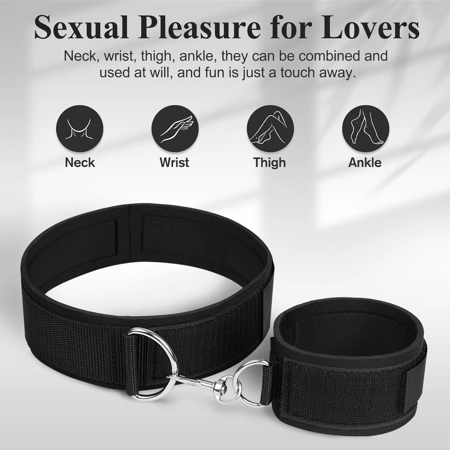Eterfore Adjustable Wrist Thigh Cuffs BDSM Set