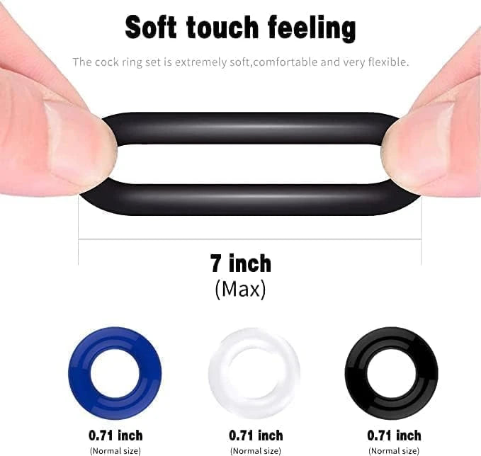 Eterfore 3-Color Silicone Cock Ring Set