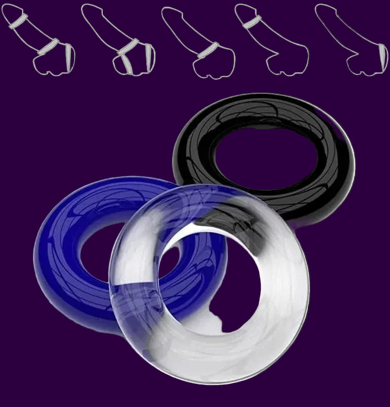 Eterfore 3-Color Silicone Cock Ring Set