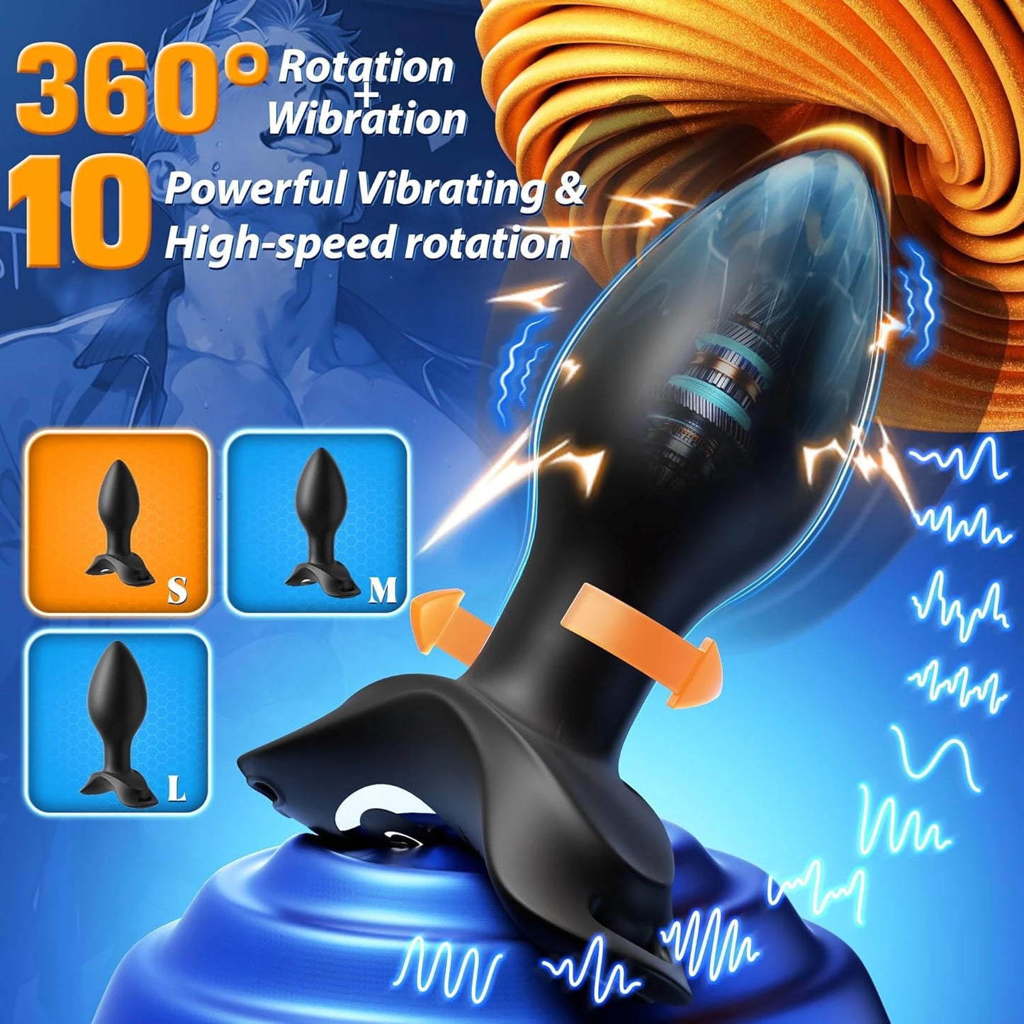 🔥Eterfore 3PCS Rotating Anal Plug Vibrating Butt Plug