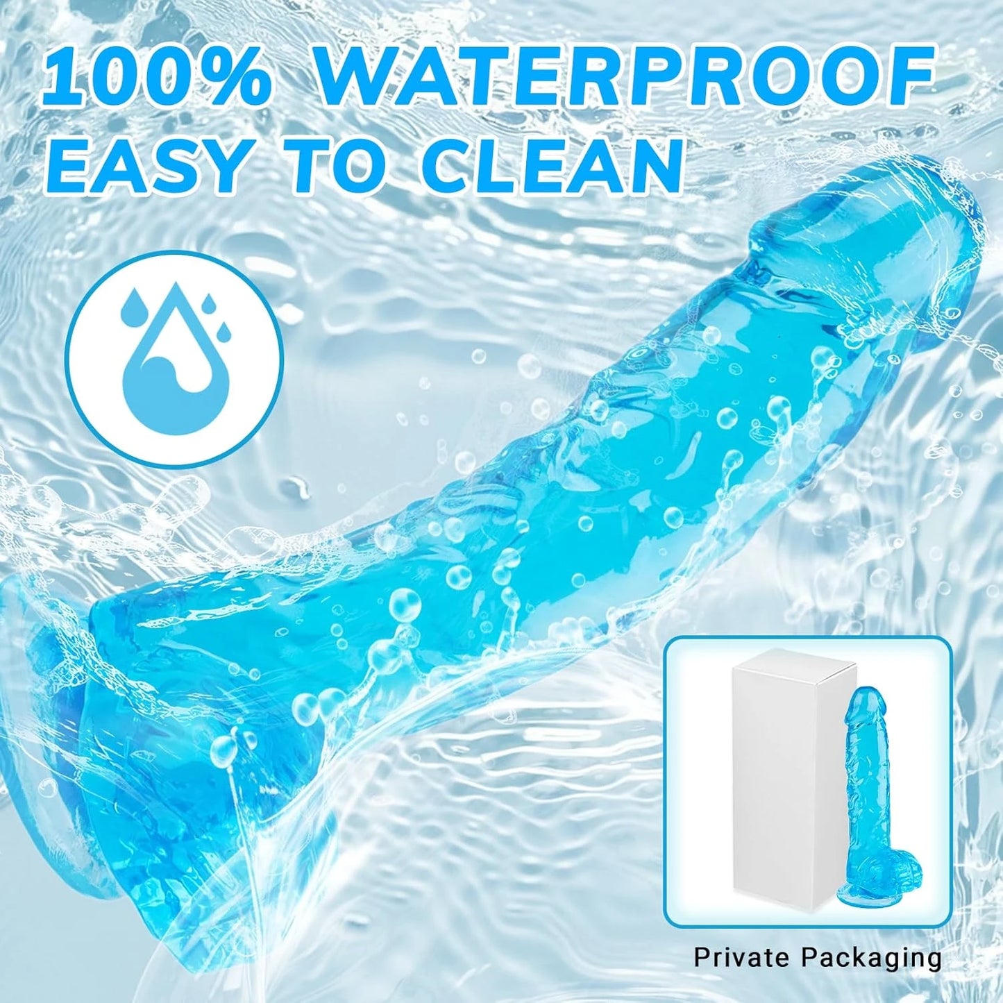Eterfore Blue 7 Inch Realistic Silicone Dildo