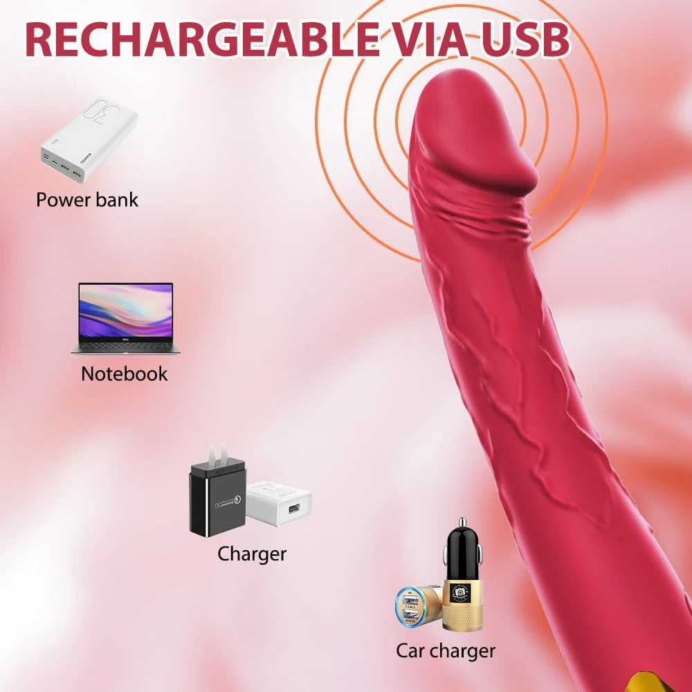 Eterfore Realistic Dildo Vibrator Waterproof Rose Adult Sex Toys