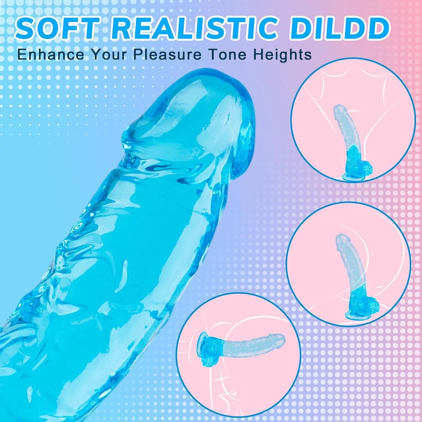 Eterfore Blue 7 Inch Realistic Silicone Dildo