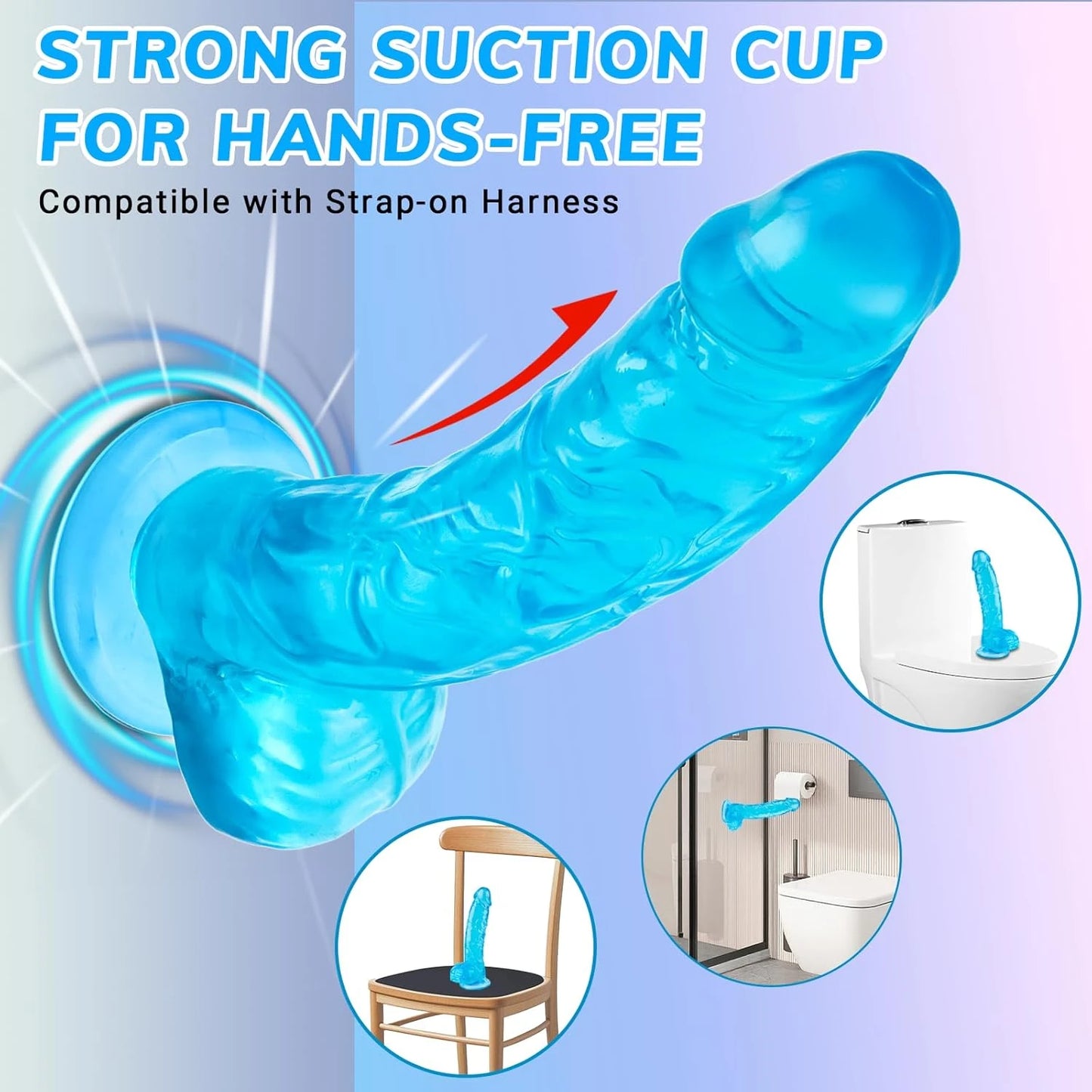 Eterfore Blue 7 Inch Realistic Silicone Dildo