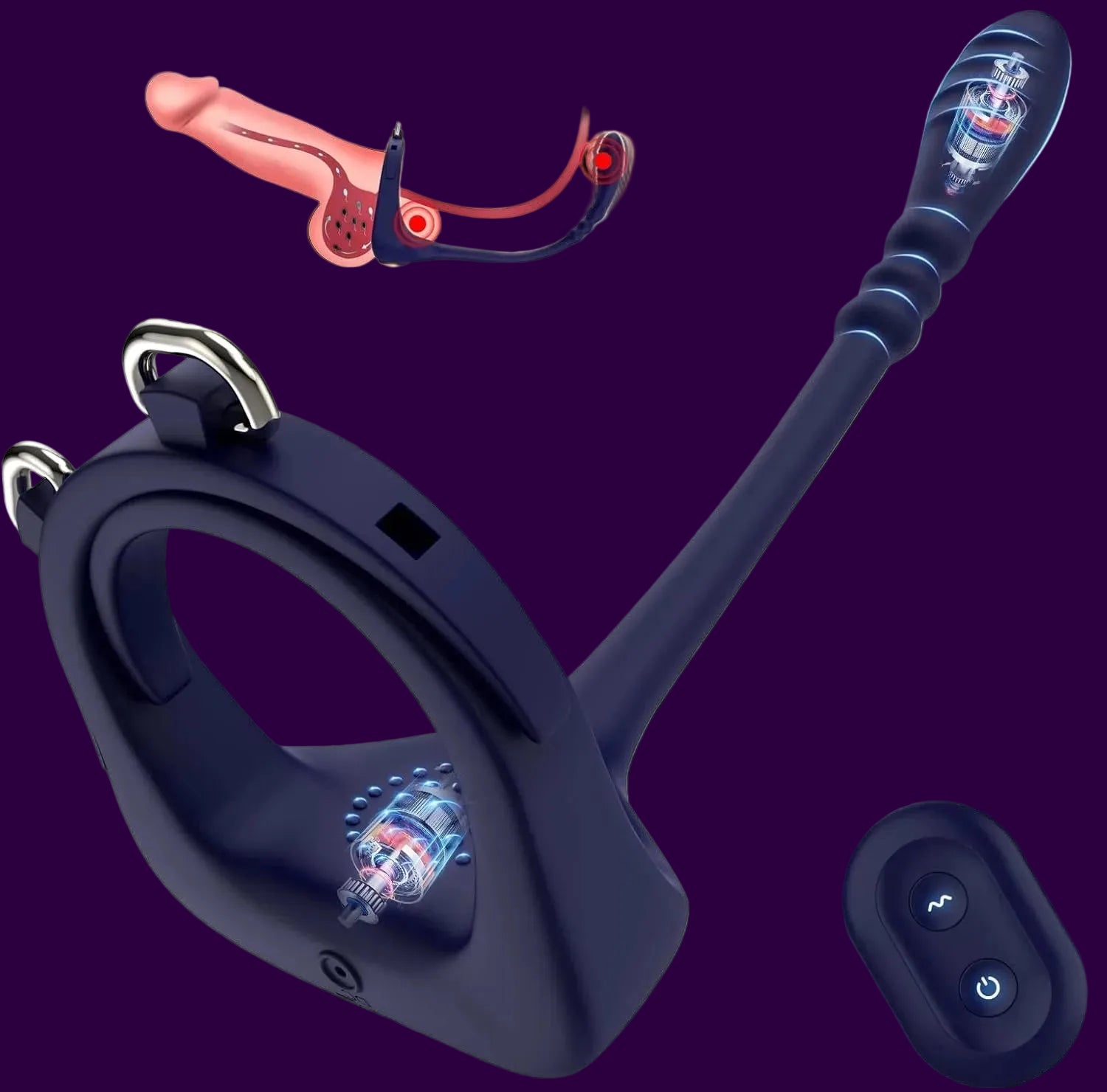Eterfore Adjustable Butt Plug Prostate Massager Cock Ring