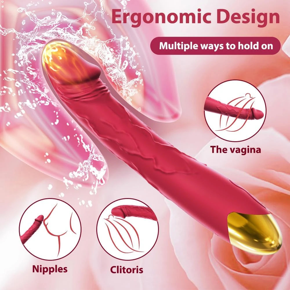 Eterfore Realistic Dildo Vibrator Waterproof Rose Adult Sex Toys