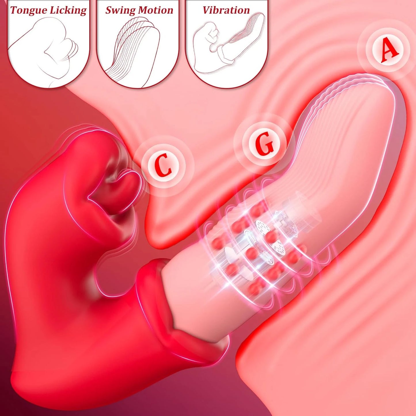Eterfore Finger‑shaped Vibrator Rose Rabbit G Spot Clit Stimulator